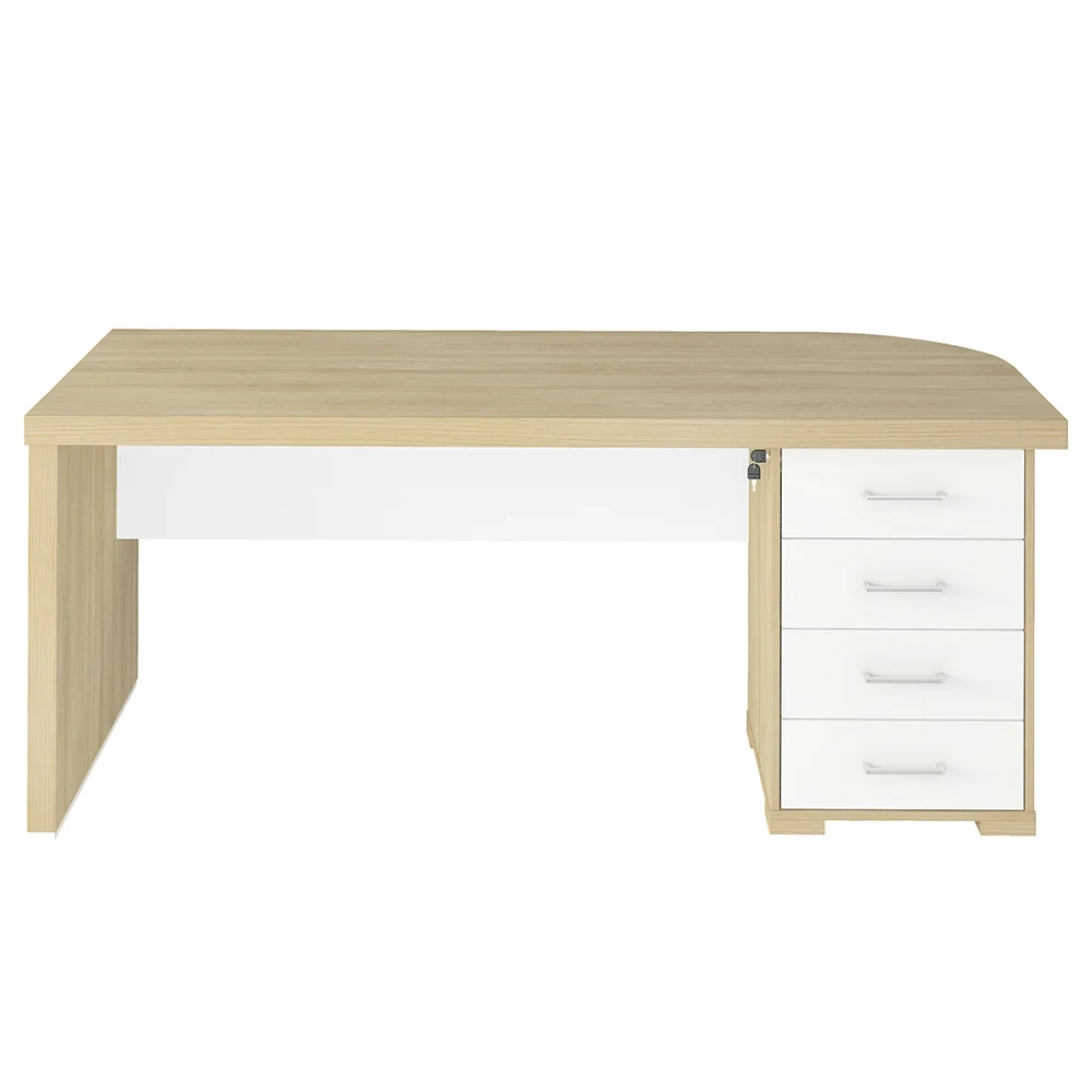 Mesa para Escritório com Gavetas Lado Direito Corp A06 Carvalho/Branco - Mpozenato