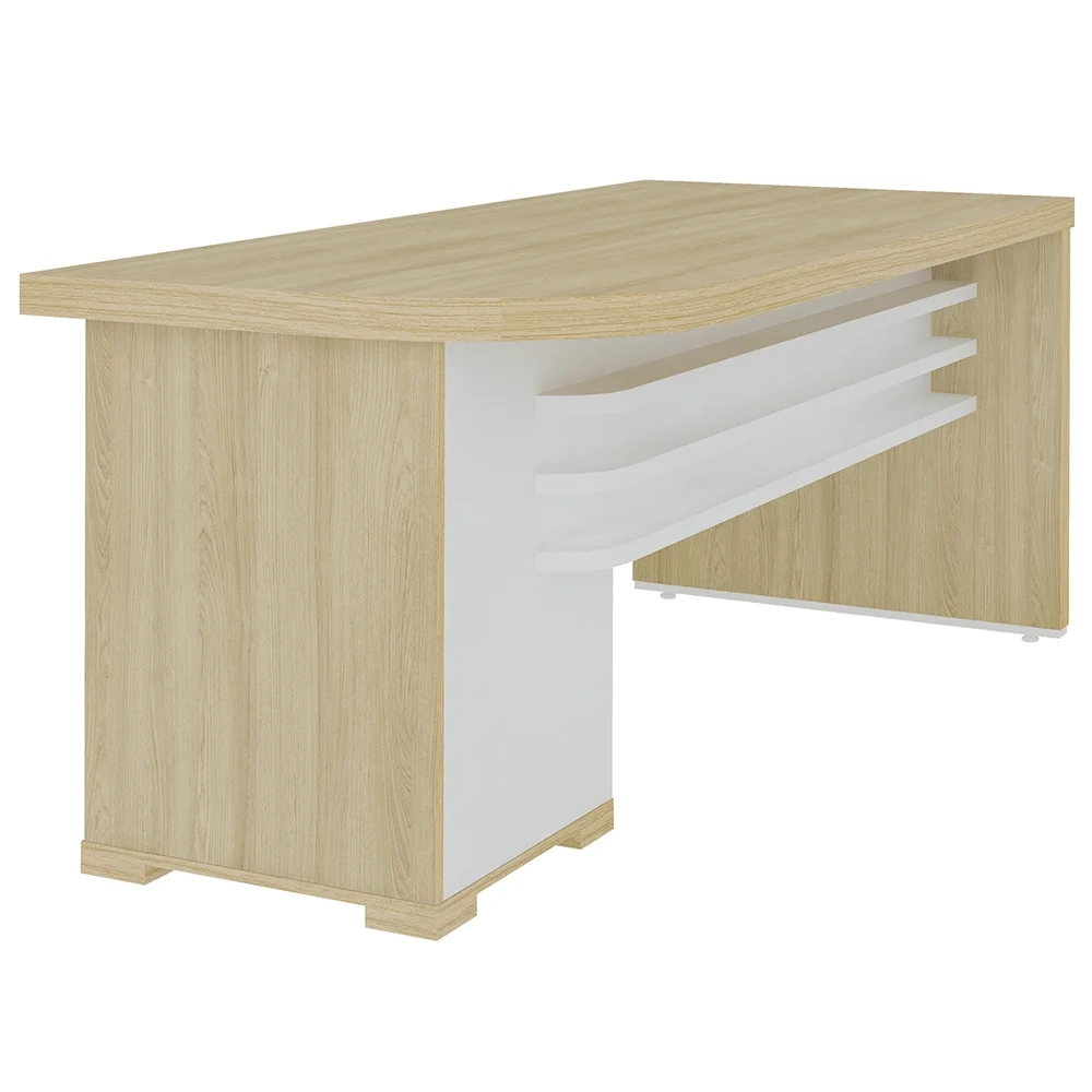 Mesa para Escritório com Gavetas Lado Direito Corp A06 Carvalho/Branco - Mpozenato