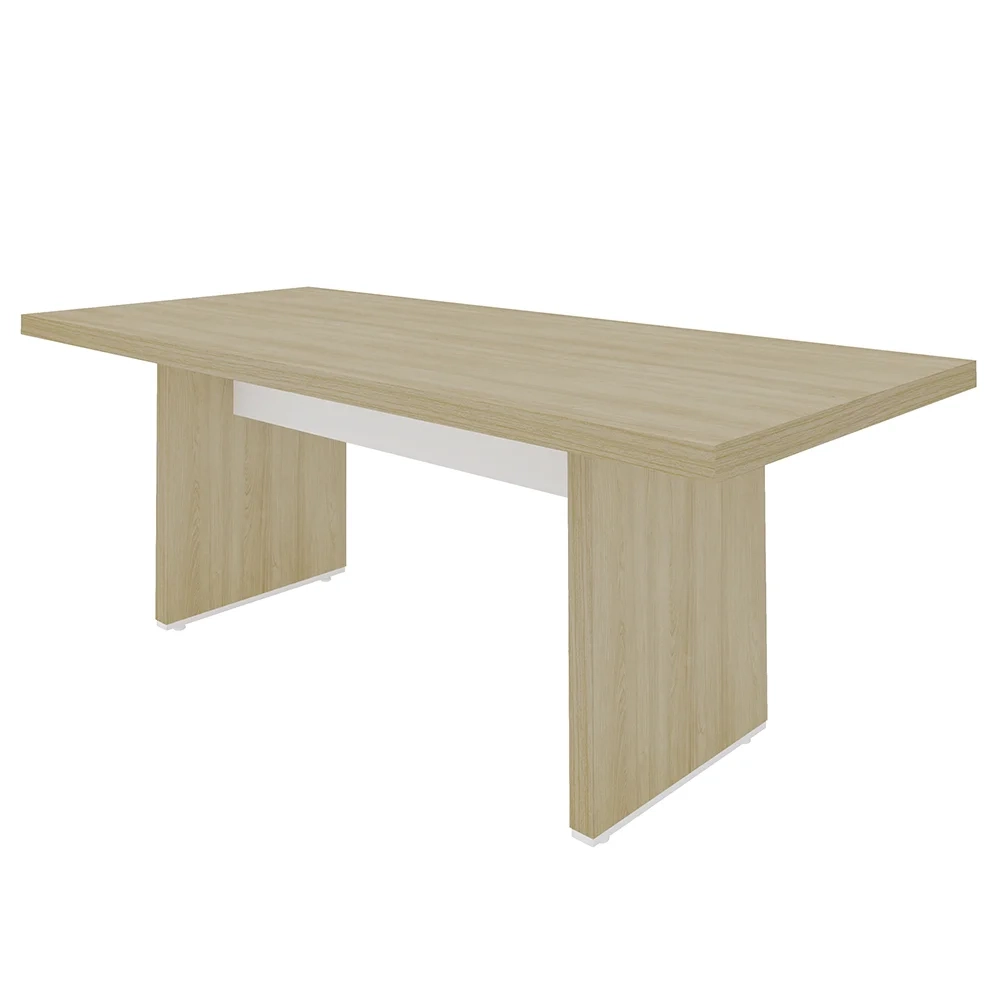 Mesa de Reunião para Escritório 204cm Tamburato Corp A06 Carvalho/Branco - Mpozenato