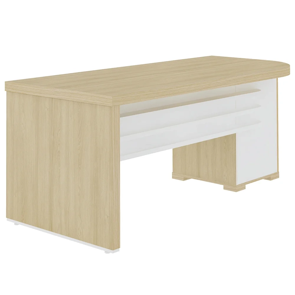 Mesa para Escritório com Gavetas Lado Esquerdo Corp A06 Carvalho/Branco - Mpozenato