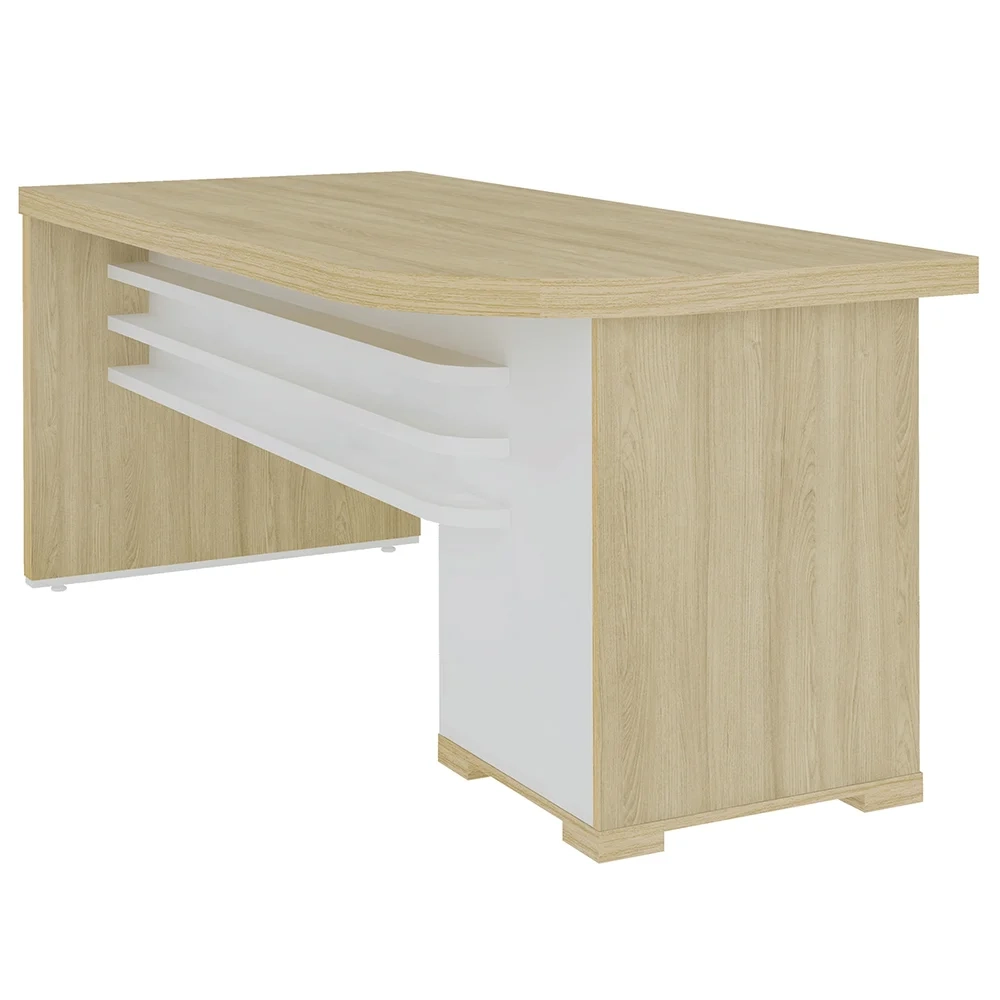 Mesa para Escritório com Gavetas Lado Esquerdo Corp A06 Carvalho/Branco - Mpozenato