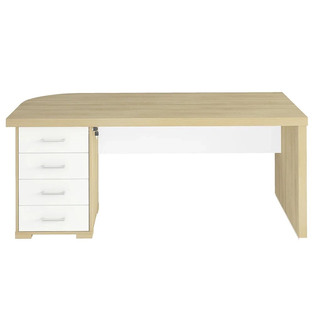 Mesa para Escritório com Gavetas Lado Esquerdo Corp A06 Carvalho/Branco - Mpozenato