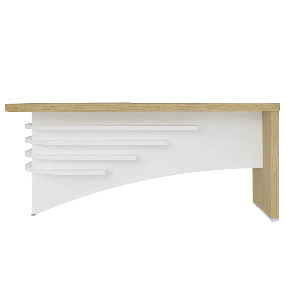 Mesa Diretor em L Lado Direito 200x180cm Corp A06 Carvalho/Branco - Mpozenato