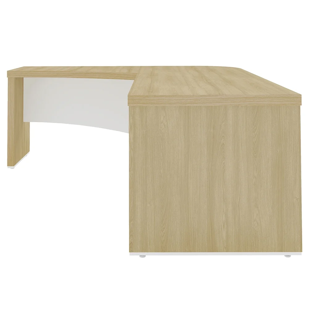 Mesa Diretor em L Lado Direito 200x180cm Corp A06 Carvalho/Branco - Mpozenato