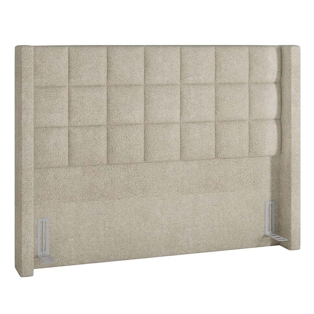 Cabeceira Cama Box Queen 160cm Pisa e Recamier Neville Z37 Boucle Cru - Mpozenato