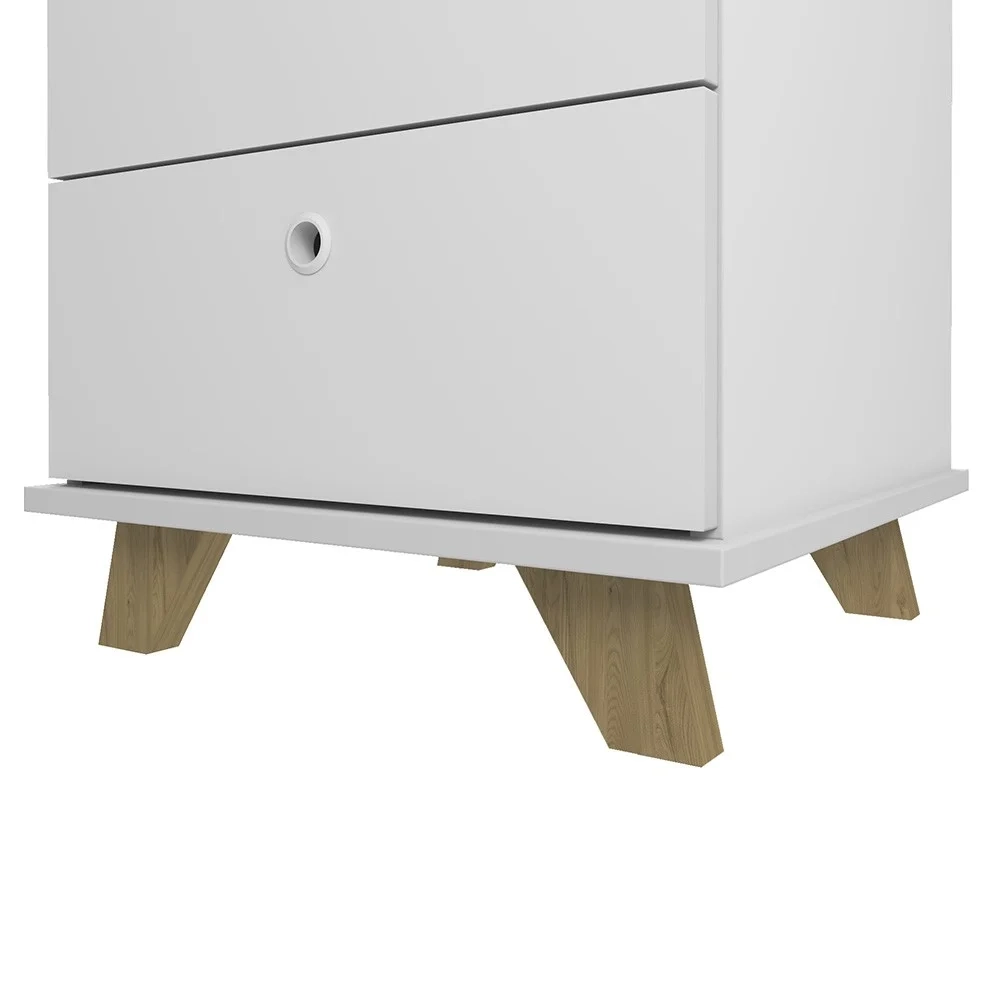 Mesa Escrivaninha em L Golden e Gaveteiro 2 Gavetas May A06 Olmo/Branco - Mpozenato