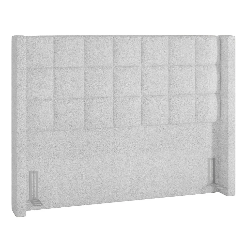 Cabeceira Cama Box Queen 160cm Pisa e Recamier Neville Z37 Boucle Branco - Mpozenato
