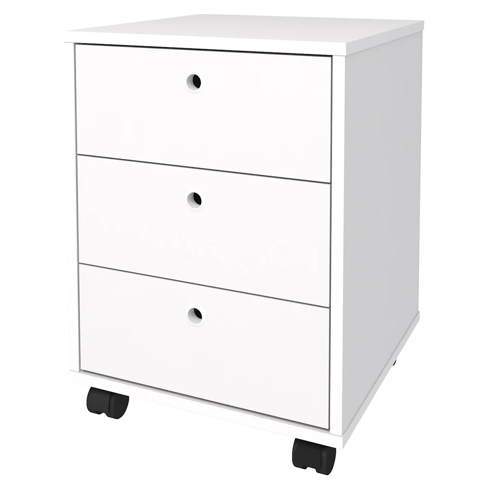 Mesa Escrivaninha em L Golden e Gaveteiro 3 Gavetas Nil A06 Branco - Mpozenato