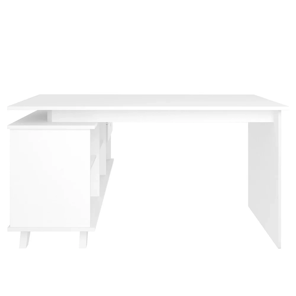 Mesa Escrivaninha em L Golden e Gaveteiro 3 Gavetas Nil A06 Branco - Mpozenato