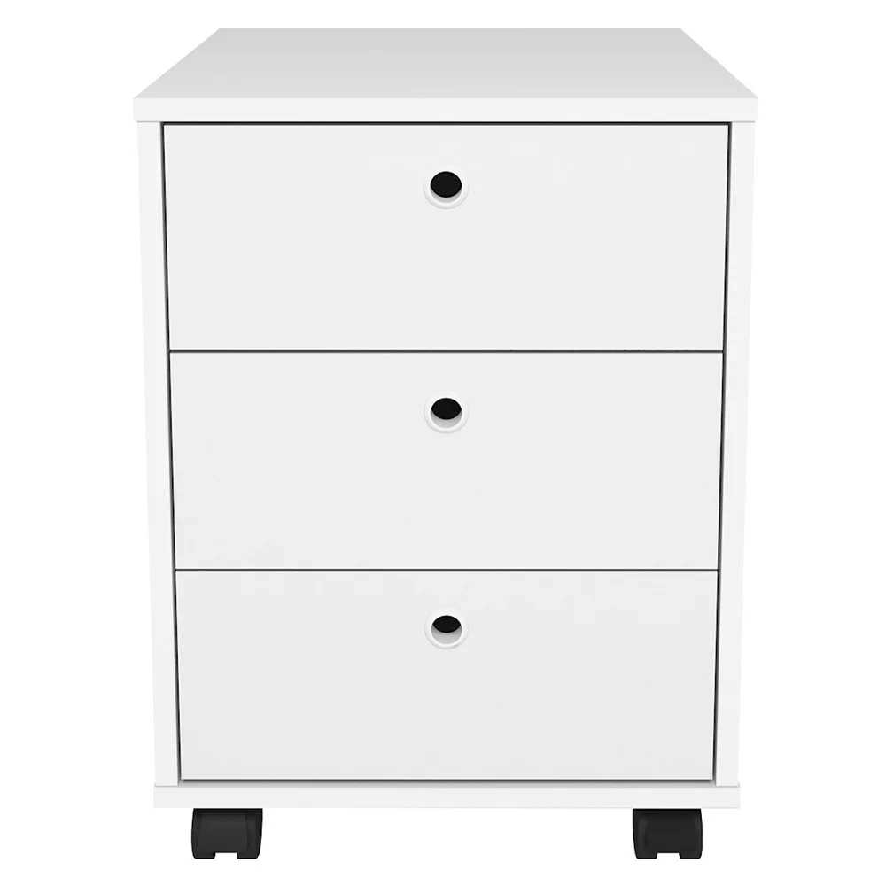 Mesa Escrivaninha em L Golden e Gaveteiro 3 Gavetas Nil A06 Branco - Mpozenato