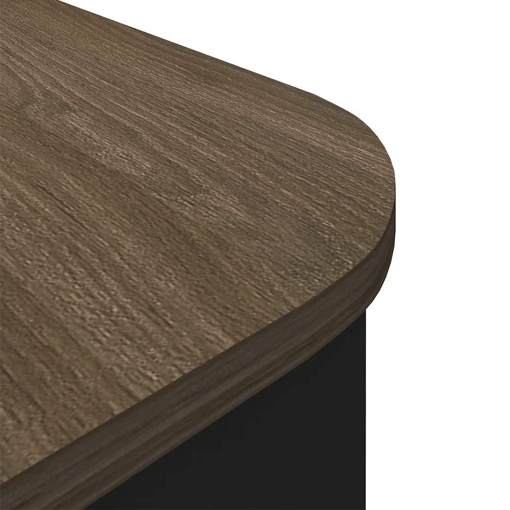 Mesa para Escritório 4 Gavetas Lado Direito e Mesa Auxiliar Corp A06 Charuto/Preto - Mpozenato