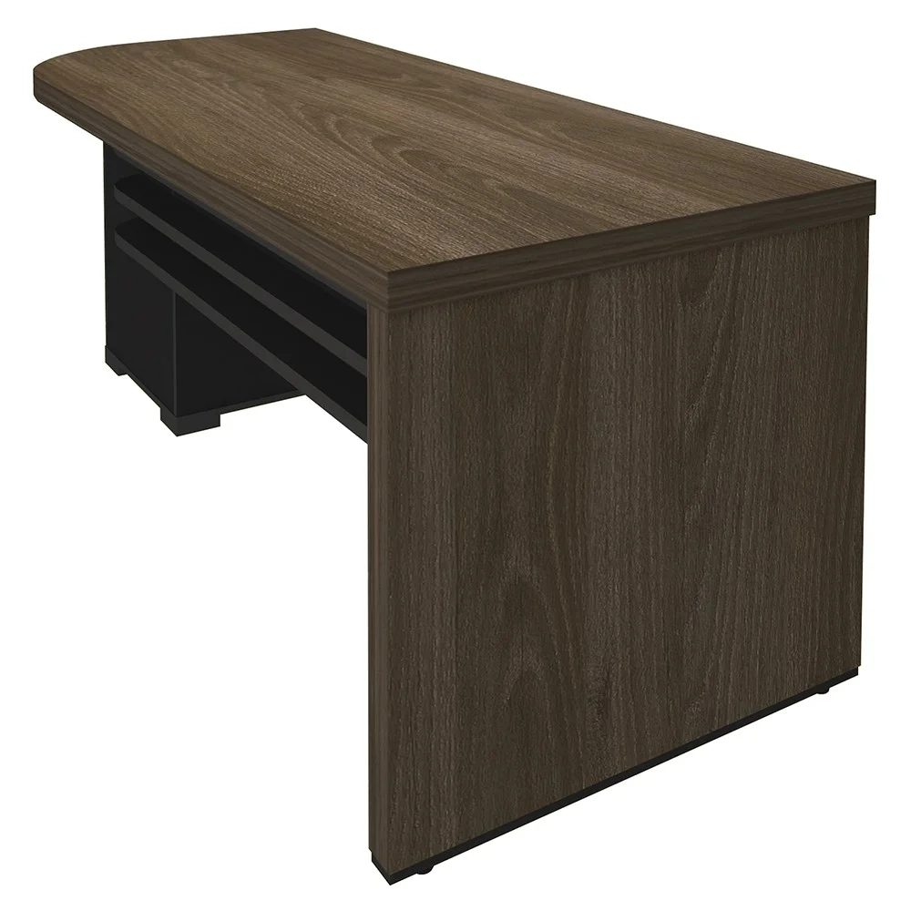Mesa para Escritório 4 Gavetas Lado Direito e Mesa Auxiliar Corp A06 Charuto/Preto - Mpozenato