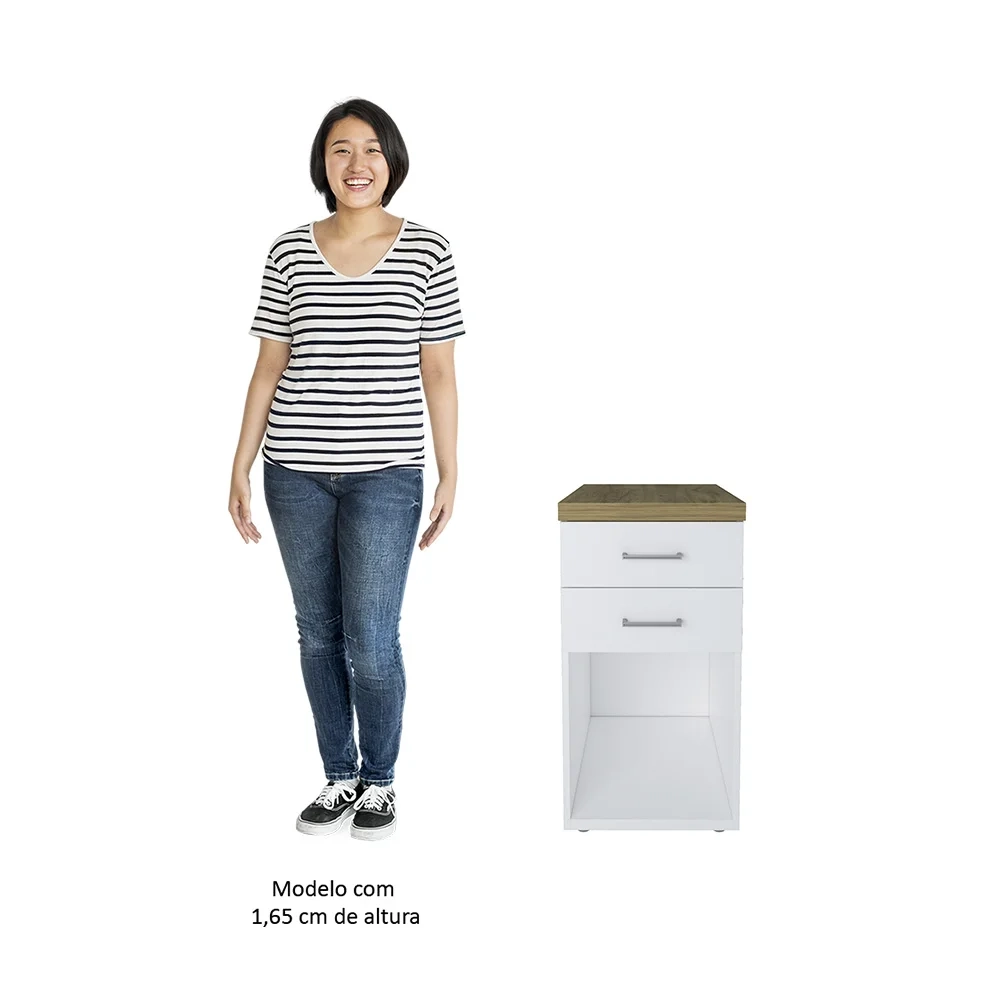 Conjunto Escritório Home Office 4 Peças Sharp A06 Olmo/Branco - Mpozenato