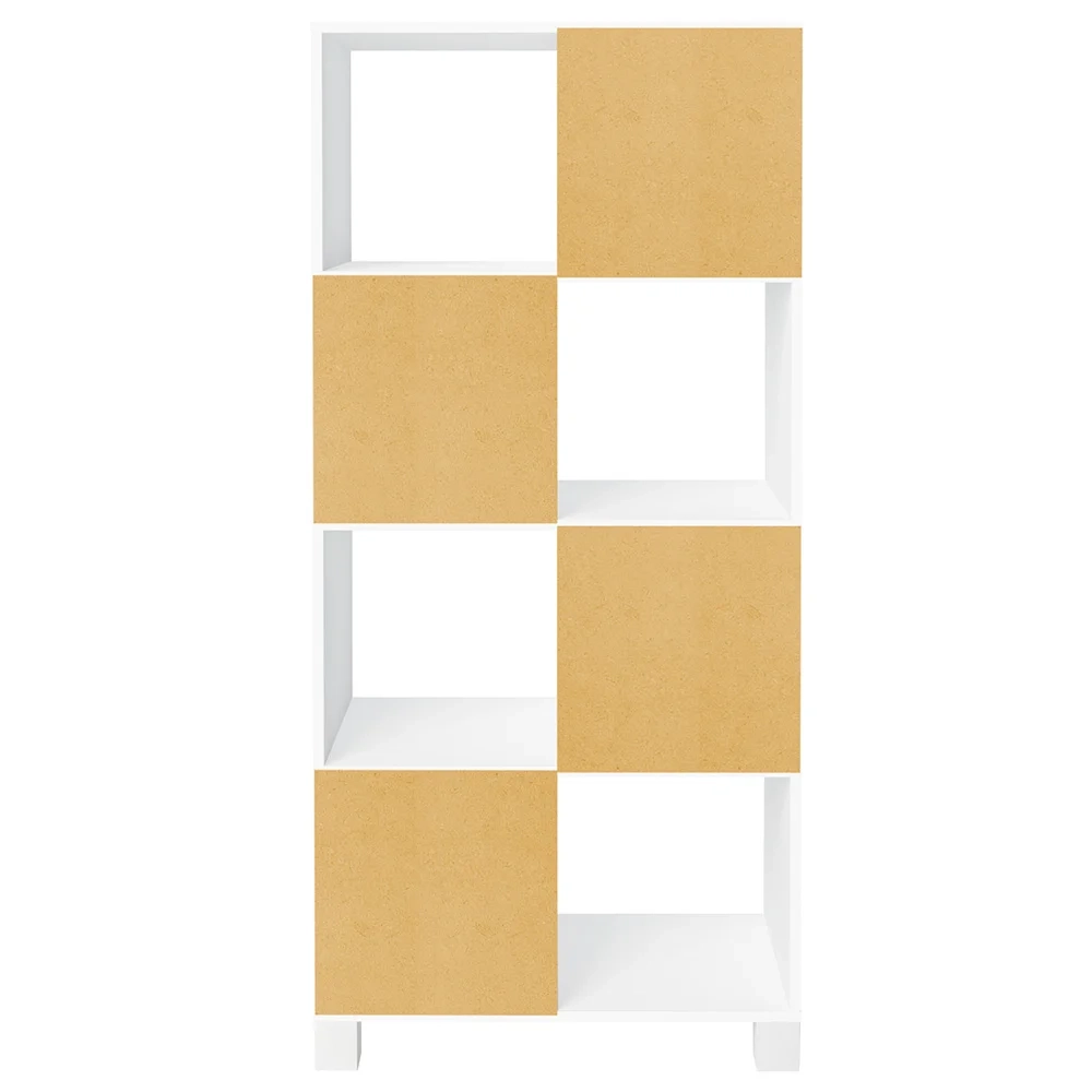 Mesa Escrivaninha em L Eron e Estante Livreiro Maly A06 Branco - Mpozenato 