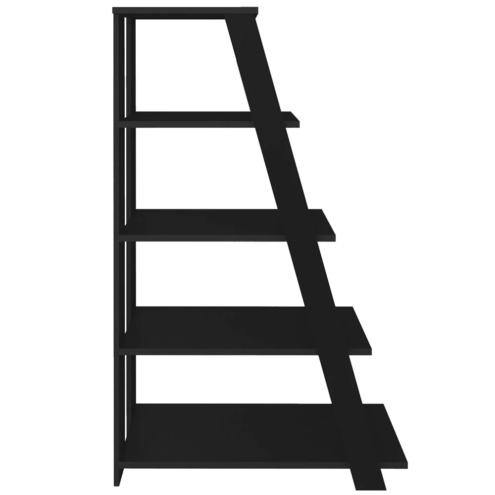 Mesa Escrivaninha em L Eron e Estante Livreiro Stela A06 Preto - Mpozenato 