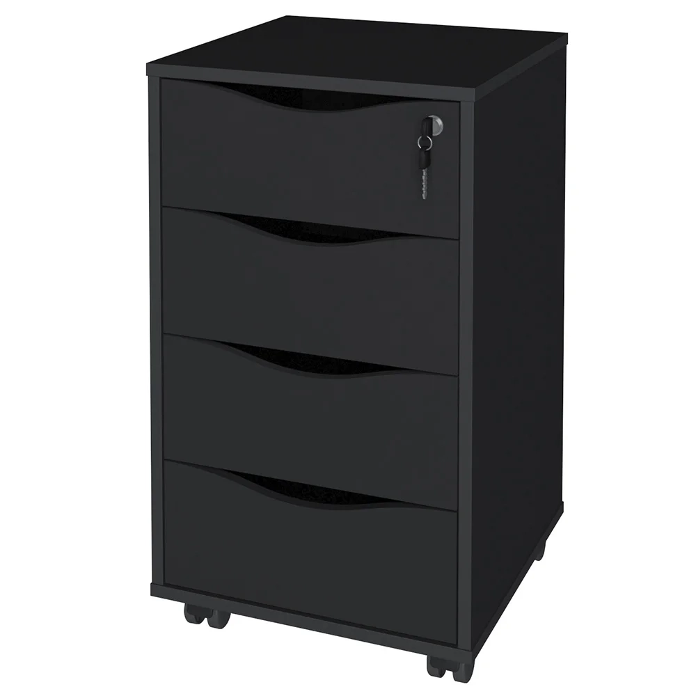 Conjunto Escritório Home Office 4 Peças Mity A06 Preto - Mpozenato