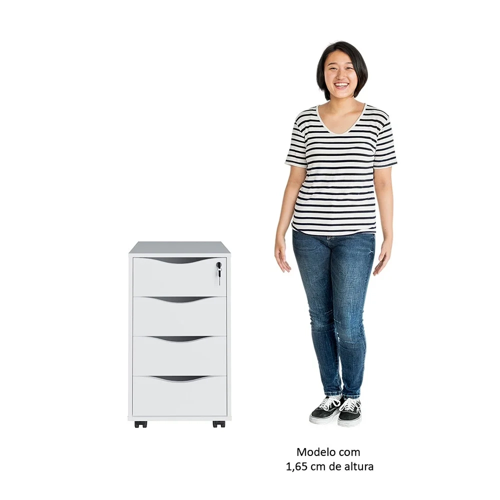 Conjunto Escritório Home Office 4 Peças Mity A06 Branco - Mpozenato