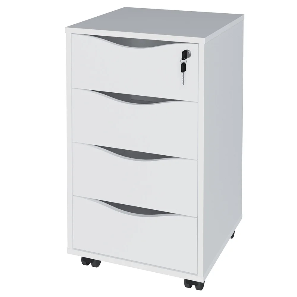 Conjunto Escritório Home Office 4 Peças Mity A06 Branco/Carvalho - Mpozenato