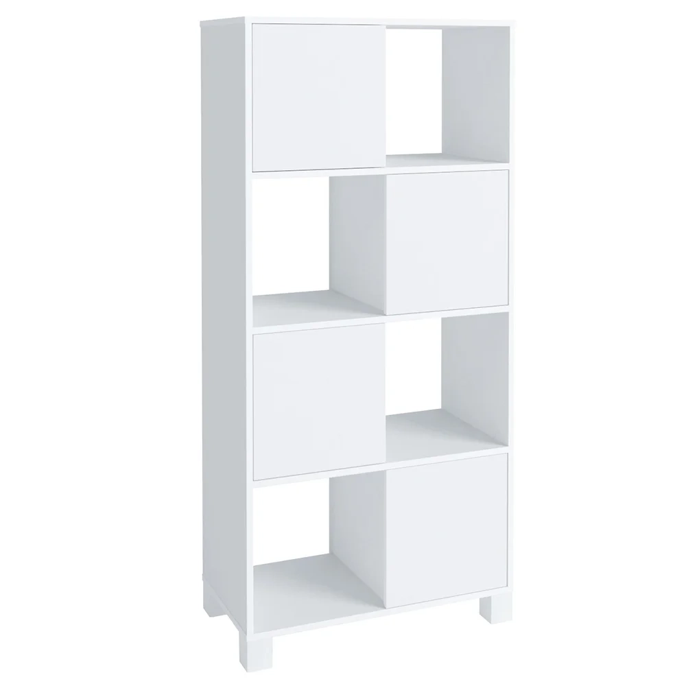 Conjunto Escritório Home Office 4 Peças Side A06 Branco/Carvalho - Mpozenato