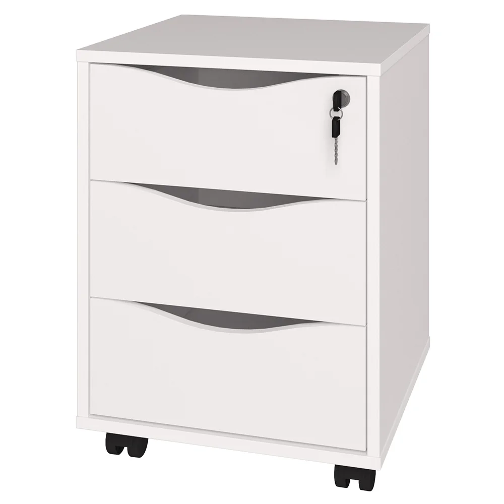 Conjunto Escritório Home Office 4 Peças Side A06 Branco/Carvalho - Mpozenato