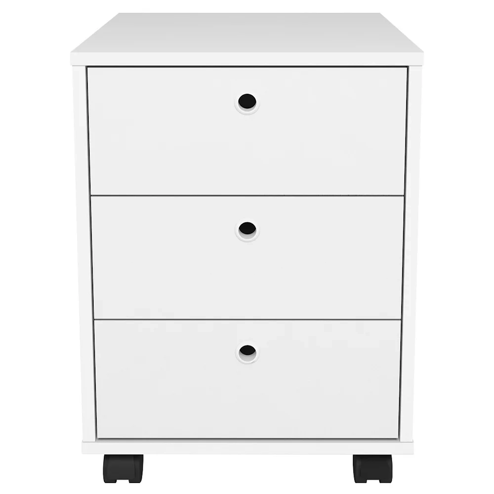 Conjunto Escritório Home Office 4 Peças Nil A06 Branco/Carvalho - Mpozenato