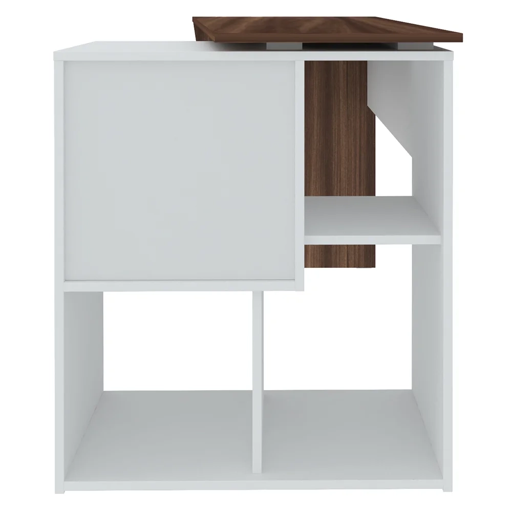 Conjunto Escritório Home Office 4 Peças Look A06 Branco/Ipê - Mpozenato