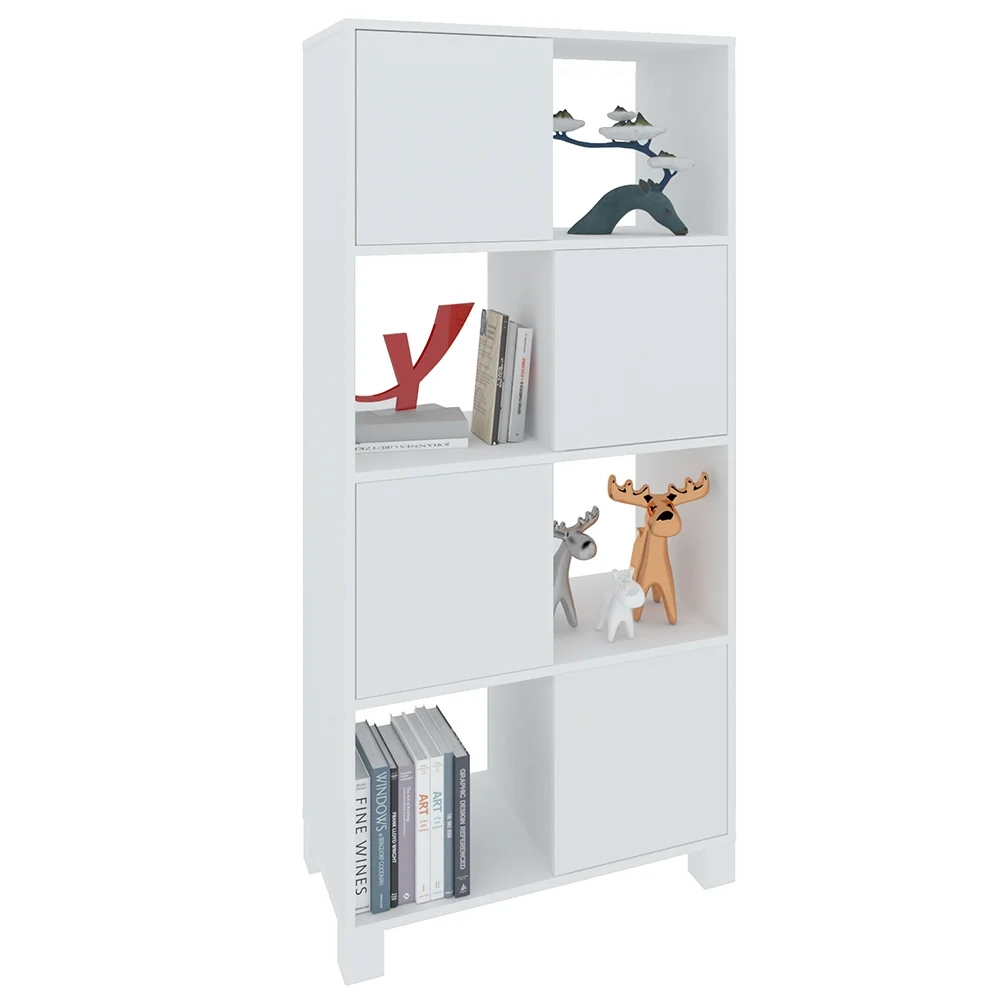 Conjunto Escritório Home Office 4 Peças Look A06 Branco/Ipê - Mpozenato