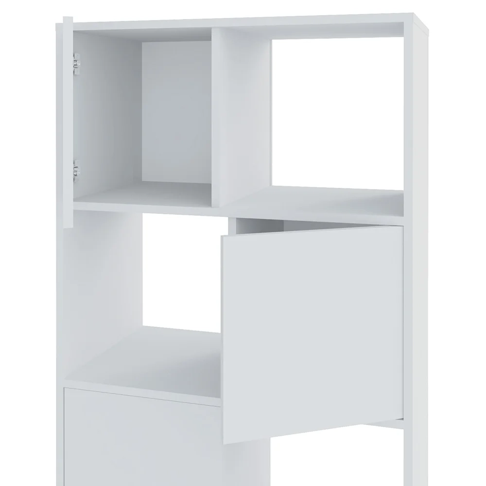 Conjunto Escritório Home Office 4 Peças Look A06 Branco/Ipê - Mpozenato