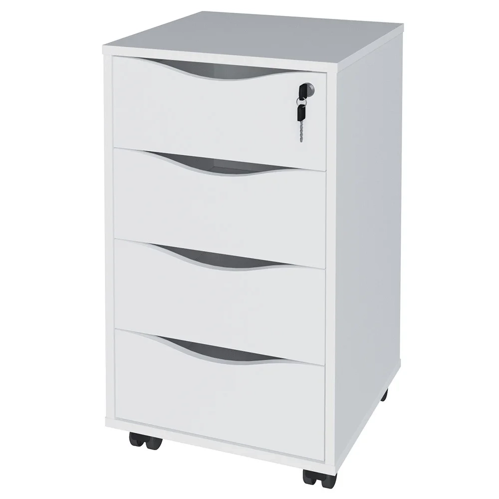 Conjunto Escritório Home Office 3 Peças Veneti A06 Branco - Mpozenato