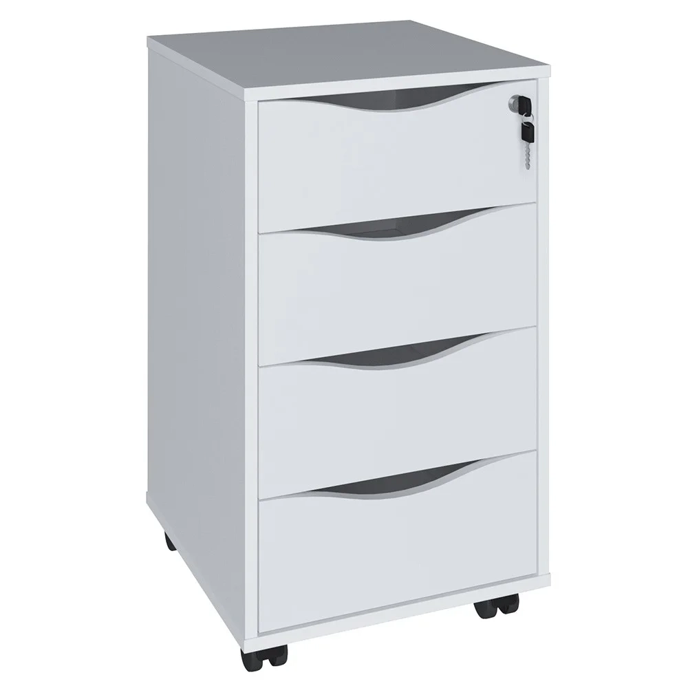 Conjunto Escritório Home Office 3 Peças Veneti A06 Branco - Mpozenato