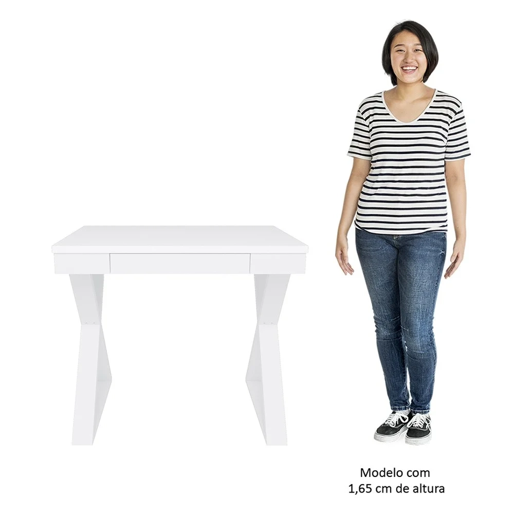 Conjunto Escritório Home Office 3 Peças Veneti A06 Branco - Mpozenato