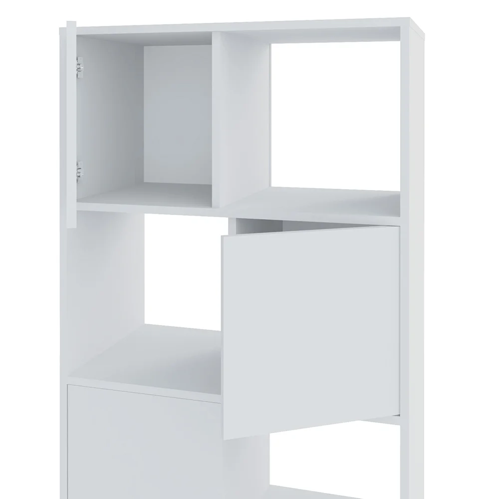 Conjunto Escritório Home Office 3 Peças Maly A06 Nogal/Branco - Mpozenato