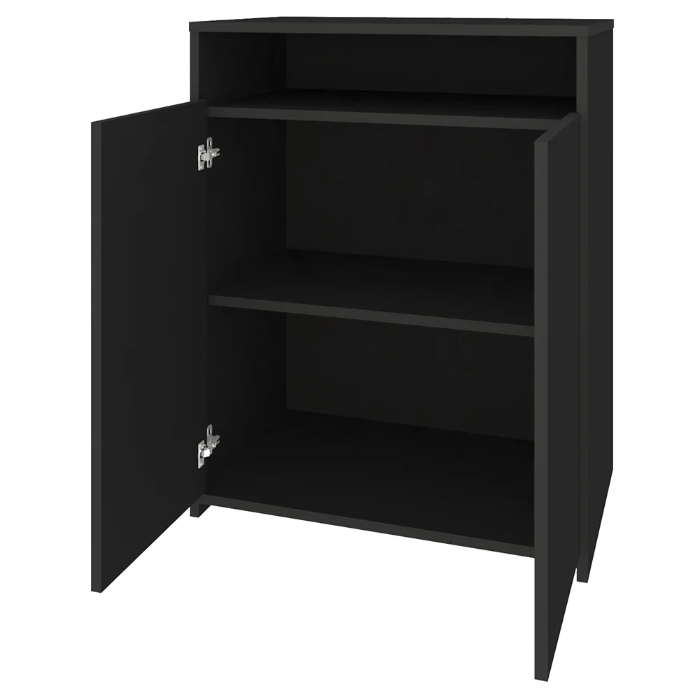 Conjunto Escritório Home Office 3 Peças Stela A06 Nogal/Preto - Mpozenato