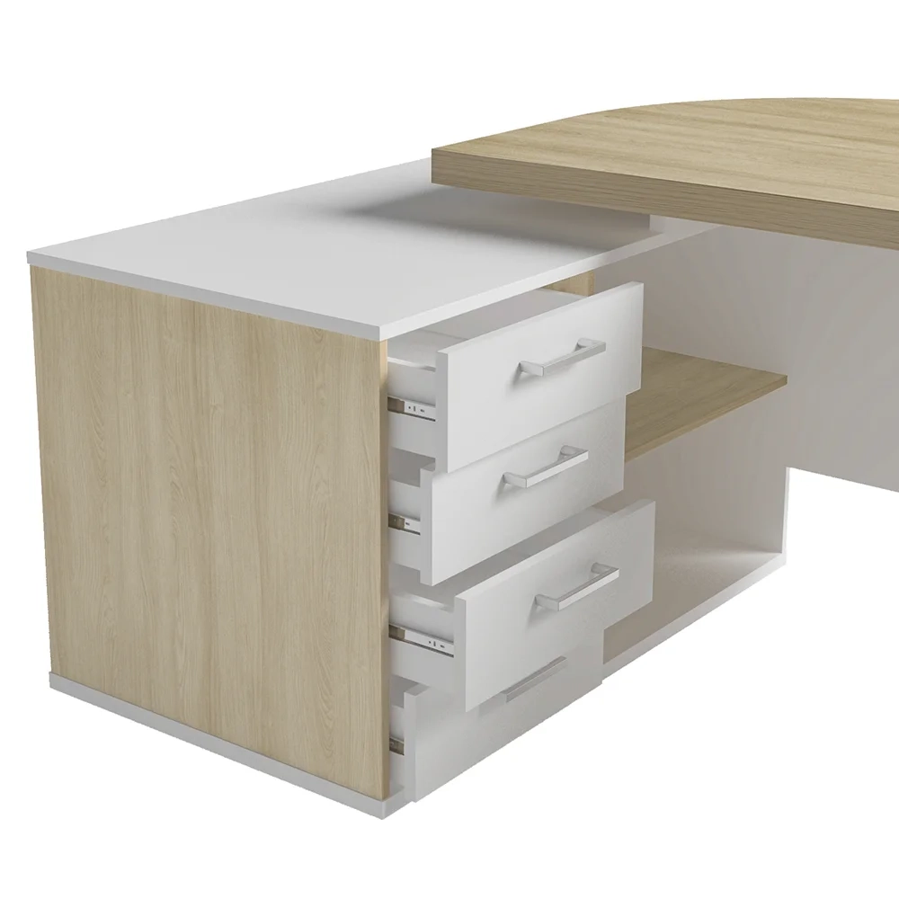 Conjunto Escritório Home Office 4 Peças Corp A06 Carvalho/Branco - Mpozenato