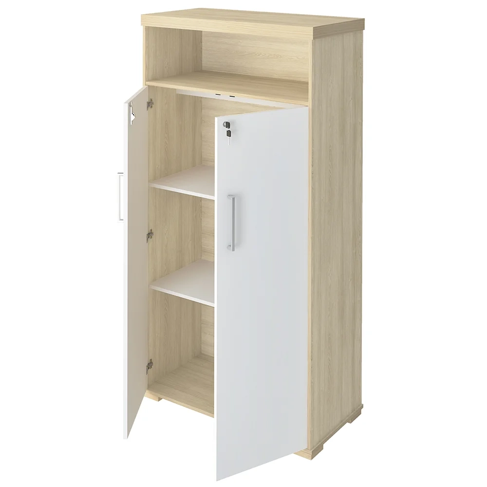 Conjunto Escritório Home Office 4 Peças Corp A06 Carvalho/Branco - Mpozenato