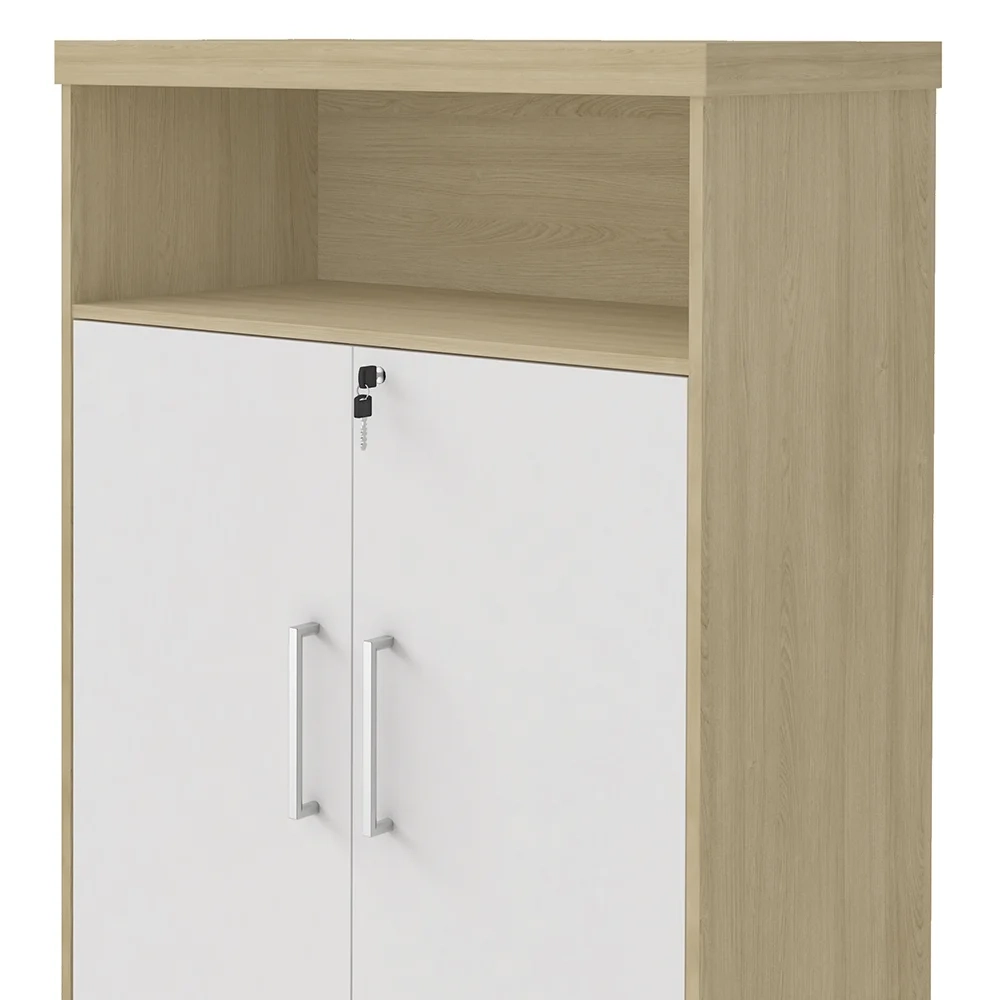 Conjunto Escritório Home Office 4 Peças Corp A06 Carvalho/Branco - Mpozenato