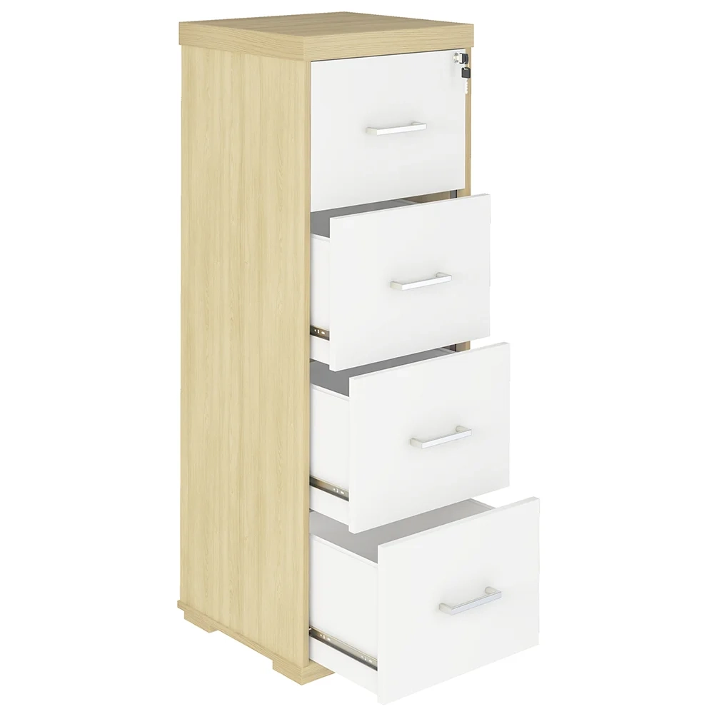 Conjunto Escritório Home Office 4 Peças Corp A06 Carvalho/Branco - Mpozenato