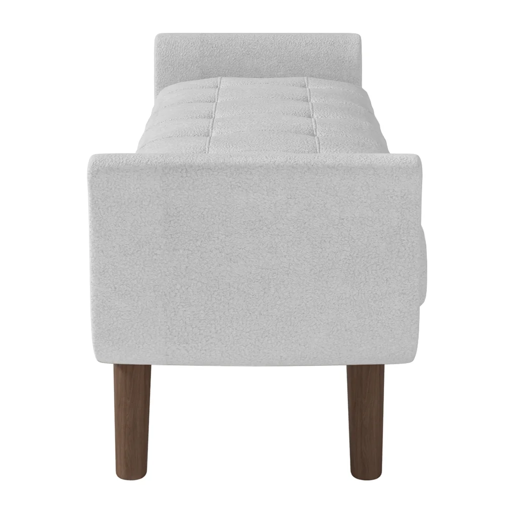 Cabeceira Cama Box King 195cm Pisa e Recamier Neville Z37 Boucle Branco - Mpozenato