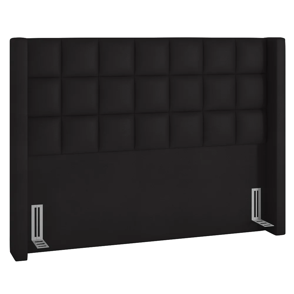 Cabeceira Cama Box King 195cm Pisa e Recamier Neville Z37 Sintético Preto - Mpozenato