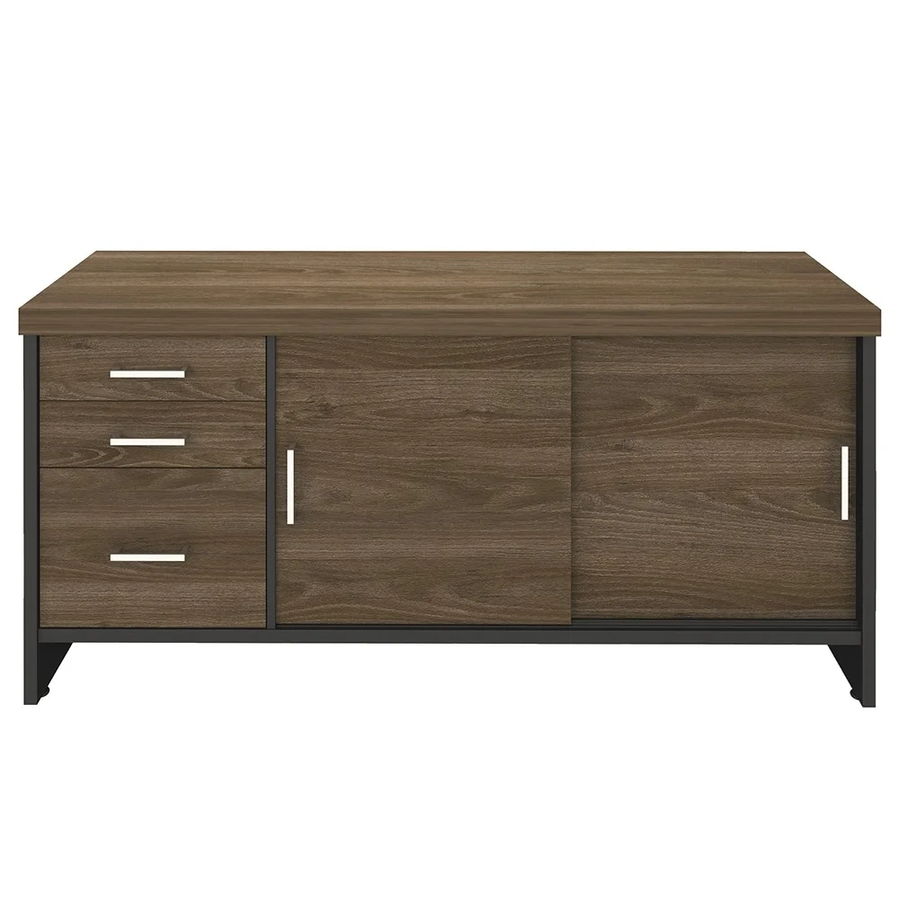 Conjunto Escritório Home Office 3 Peças Corp A06 Charuto/Preto - Mpozenato