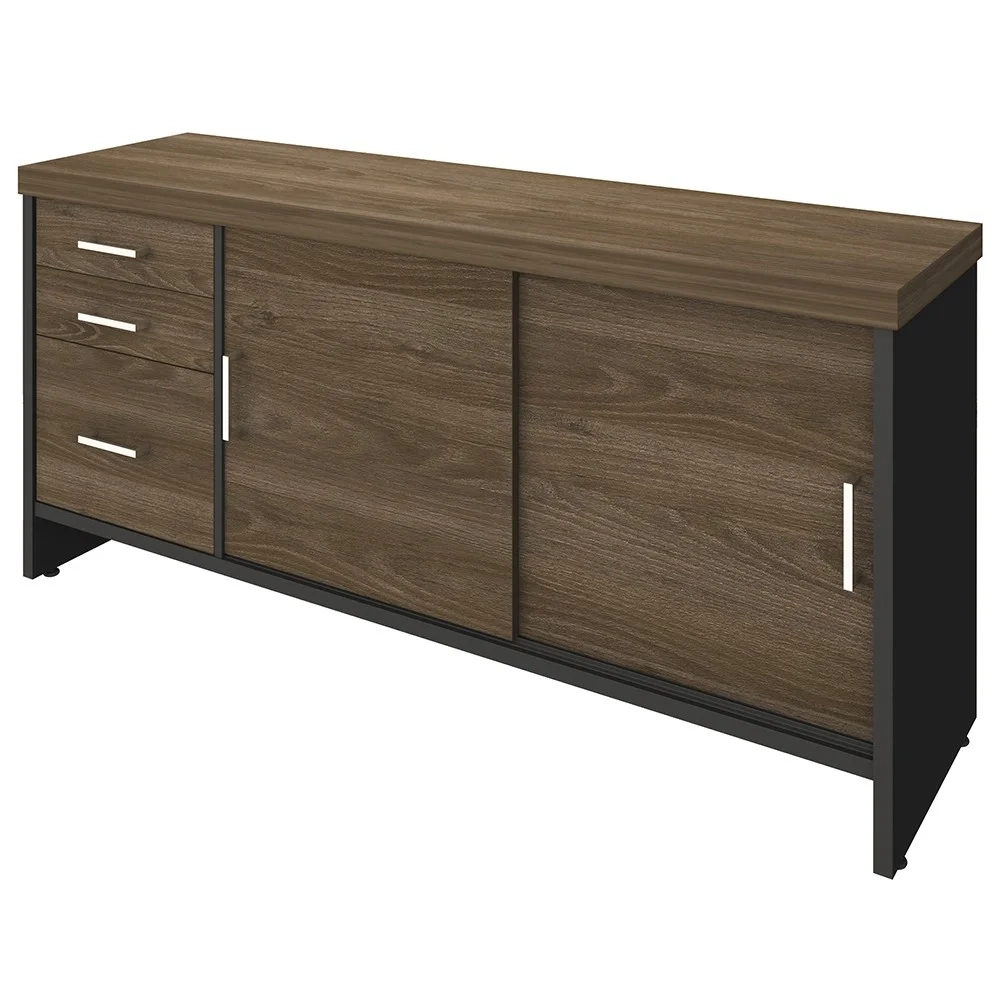 Conjunto Escritório Home Office 3 Peças Corp A06 Charuto/Preto - Mpozenato