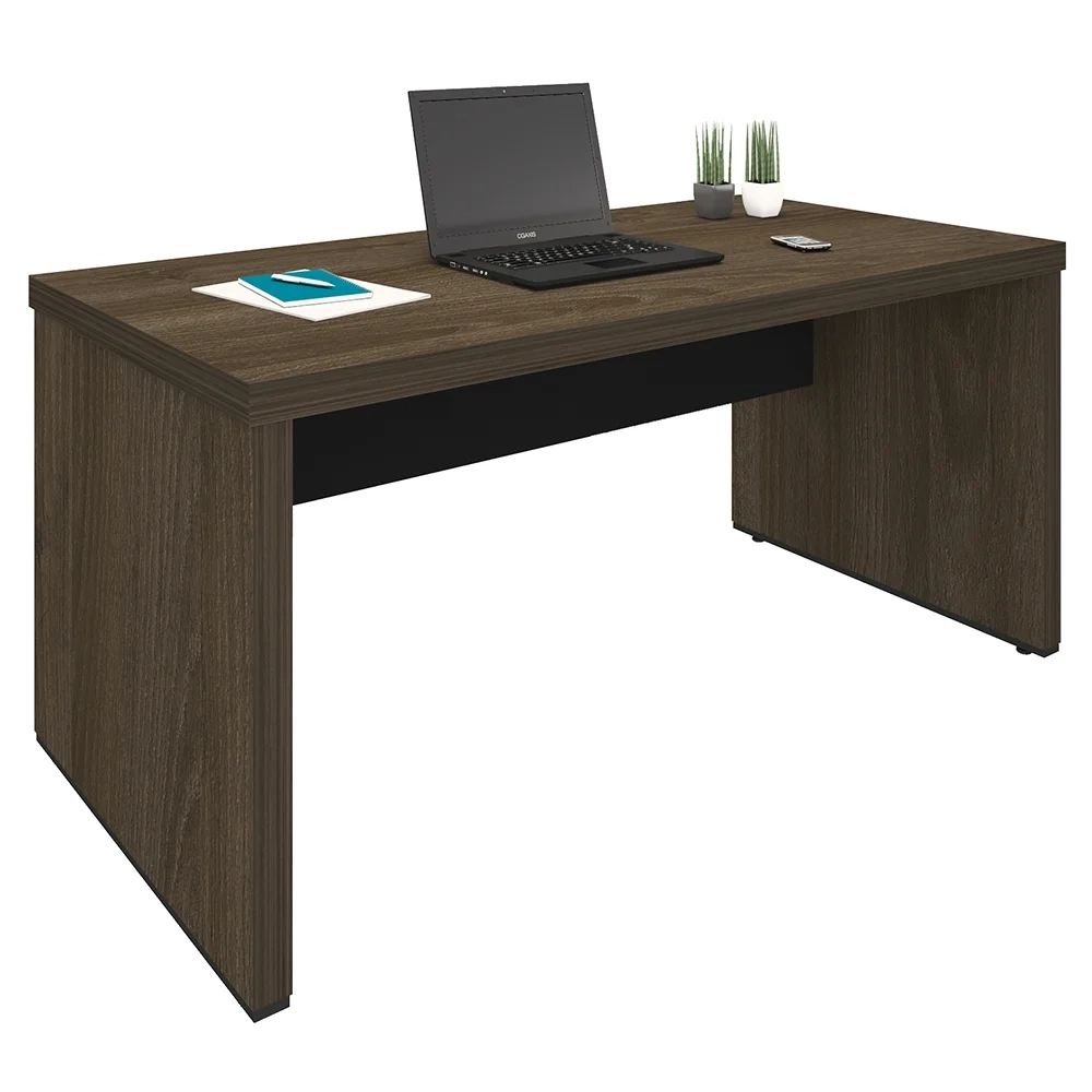 Mesa para Escritório 160cm e Gaveteiro com Rodízios Corp A06 Charuto/Preto - Mpozenato