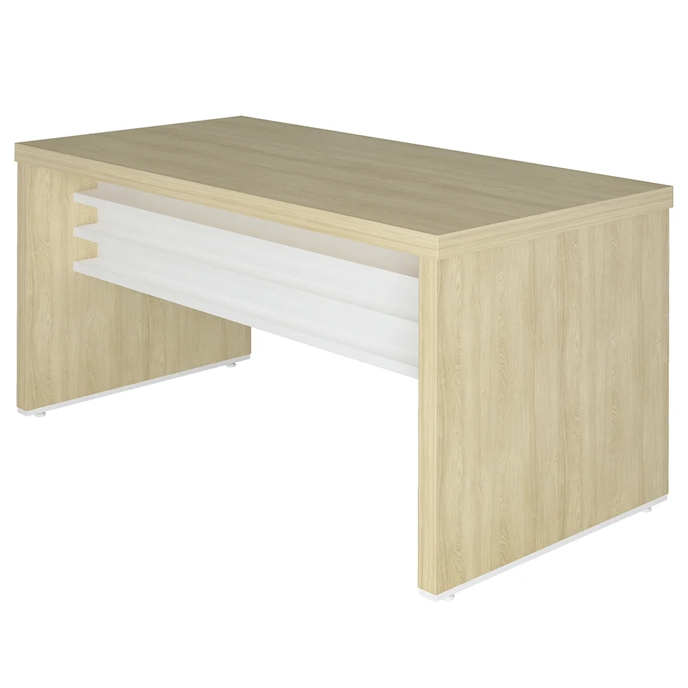 Mesa para Escritório 160cm e Gaveteiro com Rodízios Corp A06 Carvalho/Branco - Mpozenato