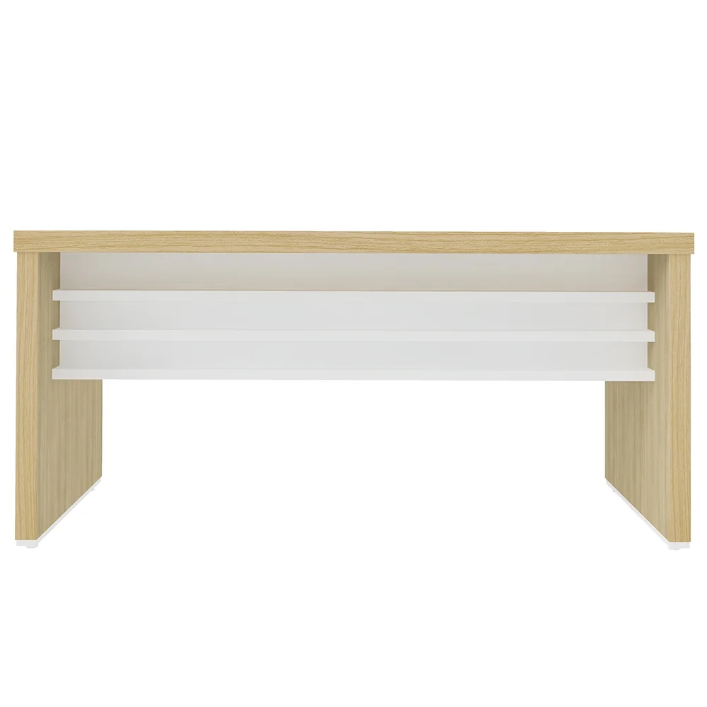 Mesa para Escritório 160cm e Gaveteiro com Rodízios Corp A06 Carvalho/Branco - Mpozenato