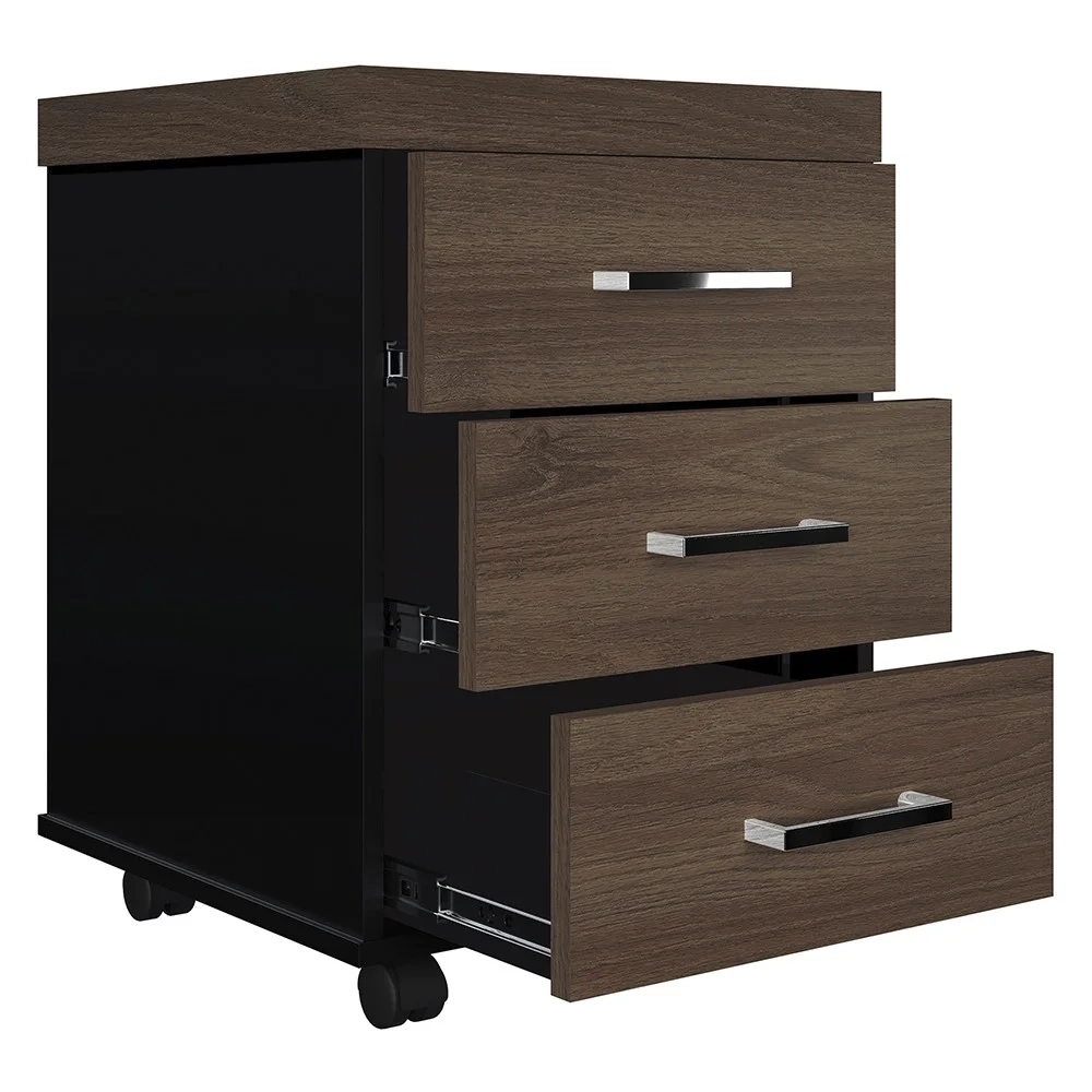 Conjunto Escritório Home Office 5 Peças Corp A06 Charuto/Preto - Mpozenato