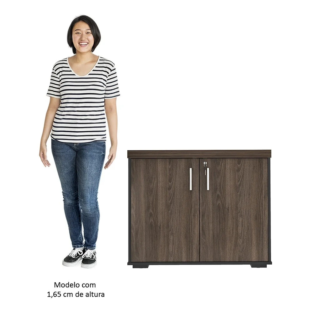 Conjunto Escritório Home Office 5 Peças Corp A06 Charuto/Preto - Mpozenato