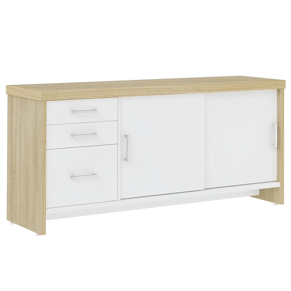 Conjunto Escritório Home Office 5 Peças Corp A06 Carvalho/Branco - Mpozenato