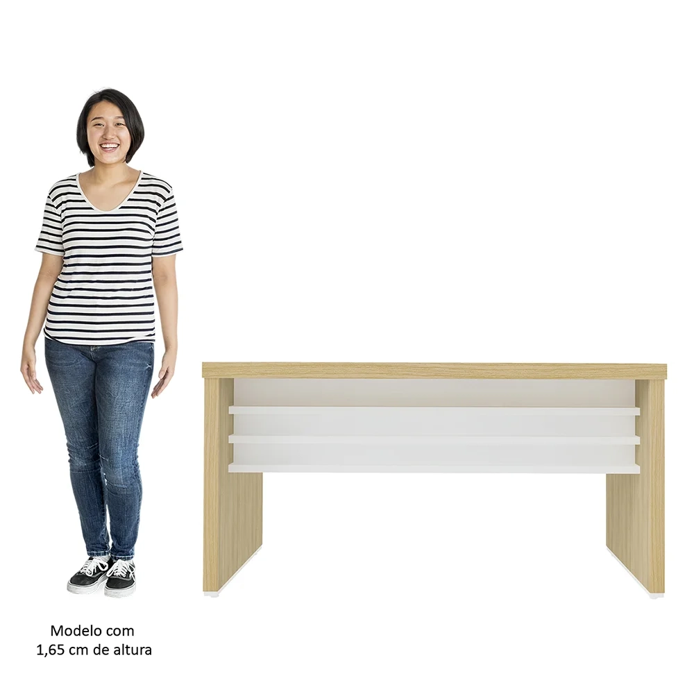 Conjunto Escritório Home Office 5 Peças Corp A06 Carvalho/Branco - Mpozenato