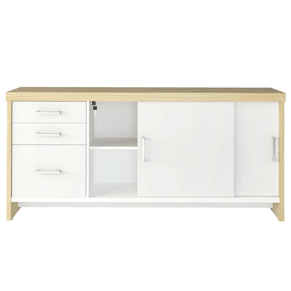 Conjunto Escritório Home Office 5 Peças Corp A06 Carvalho/Branco - Mpozenato