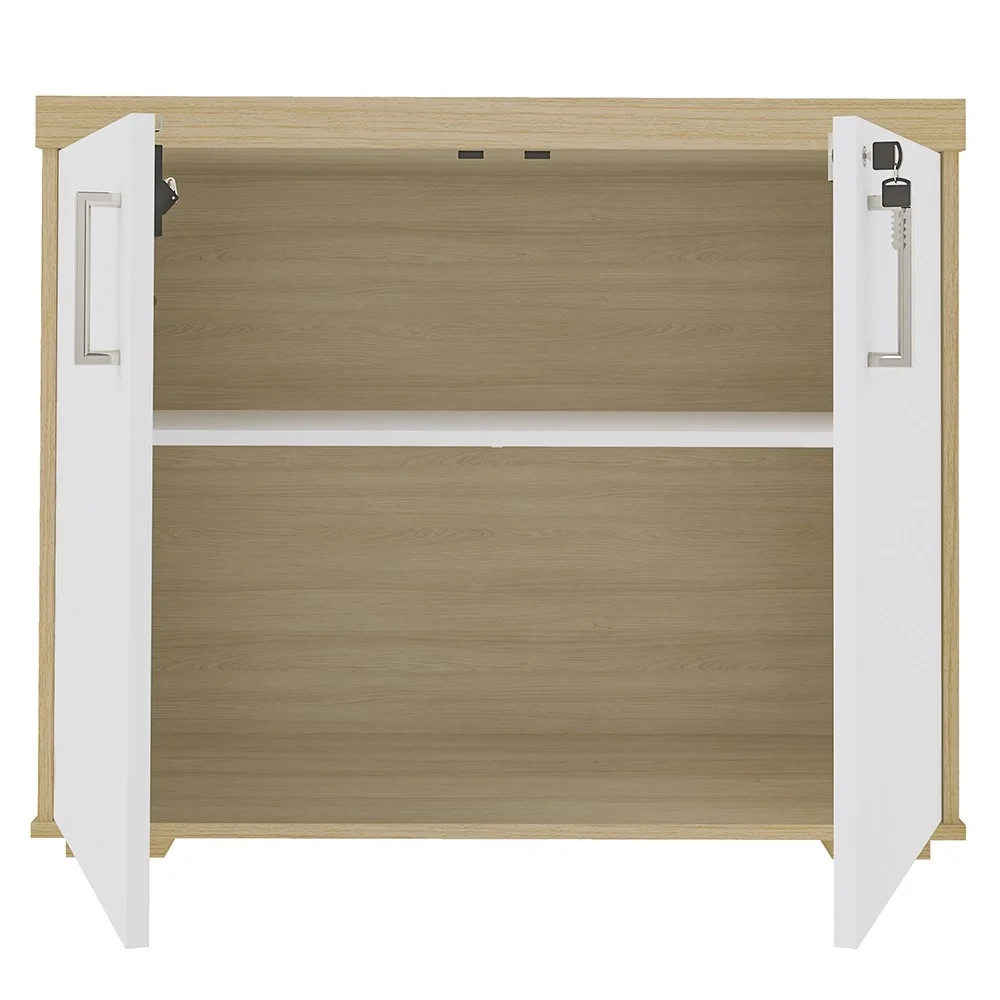 Conjunto Escritório Home Office 5 Peças Corp A06 Carvalho/Branco - Mpozenato